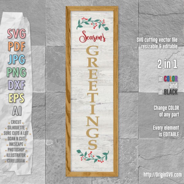 Season Greetings Vertical Sign