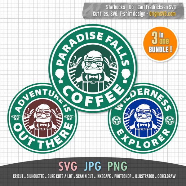 Up Movie Pixar Carl Starbucks Logo