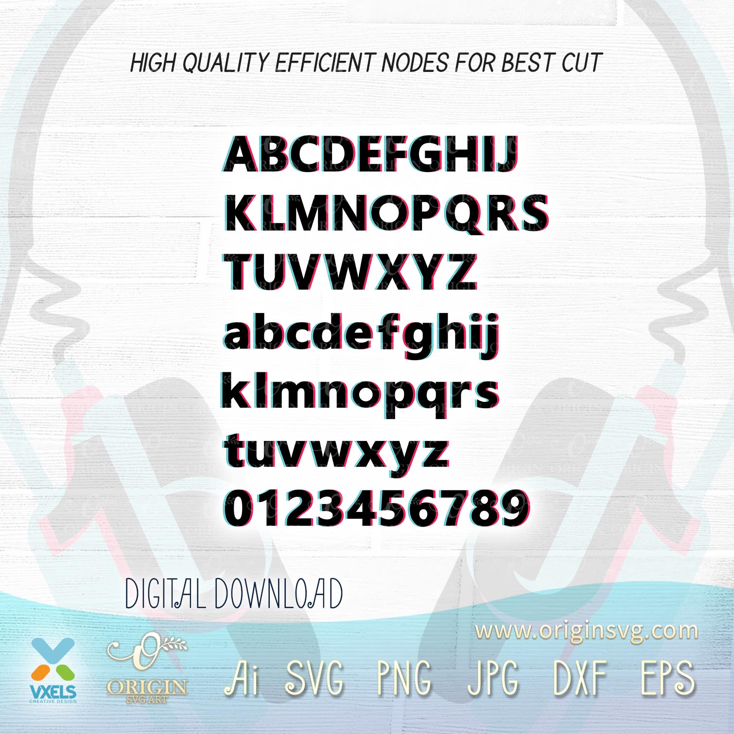 Download Tiktok Fonts Bundle SVG All in one Alphabet and Numbers ...