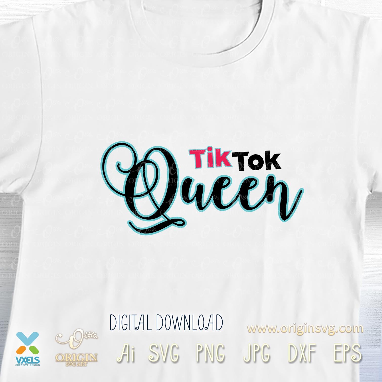 Download Tiktok Queen Bundle SVG Tik Tok Musical Logotype Cut File ...