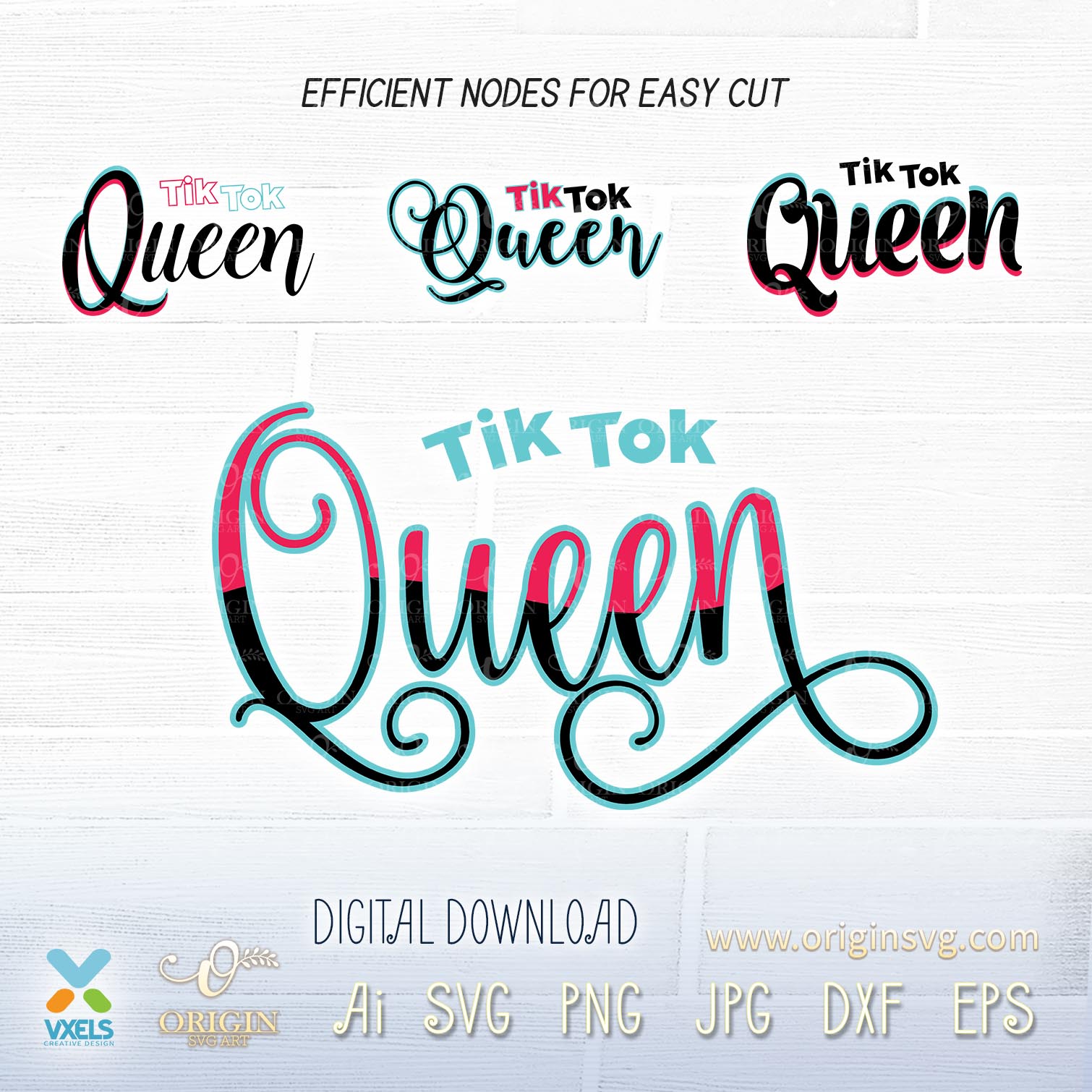 Download Tiktok Queen Bundle SVG Tik Tok Musical Logotype Cut File ...