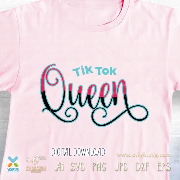 tik tok queen svg bundle