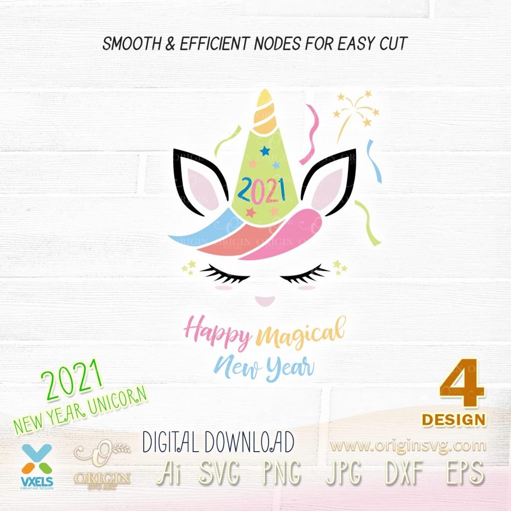 Christmas Unicorn and happy new year 2021 Bundle Cricut SVG – Origin ...