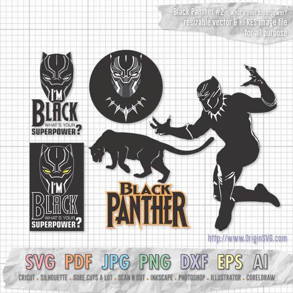 Black Panther set2 SVG