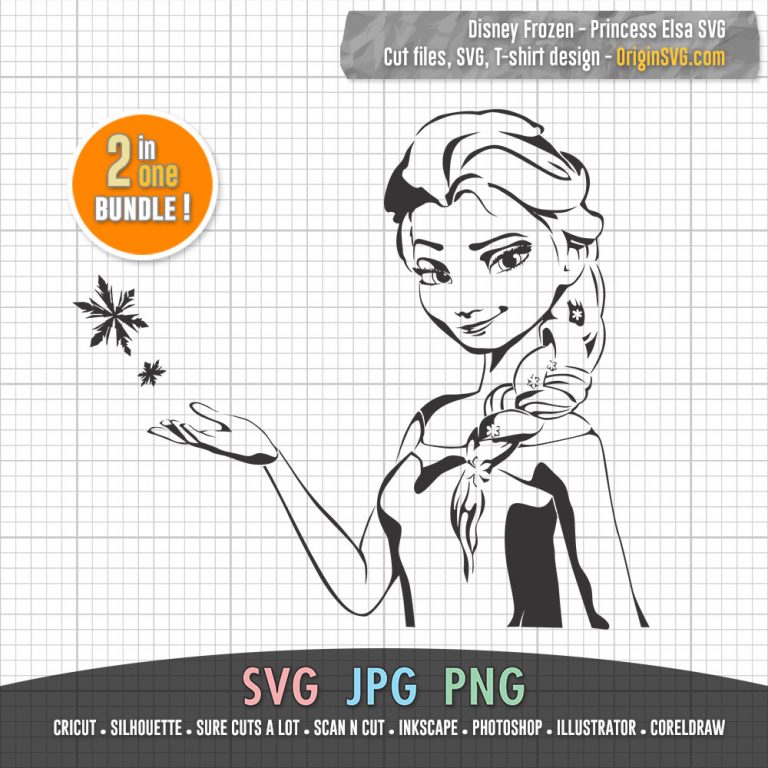 Download Princess Elsa Disney Frozen SVG 2 in 1 - Origin SVG Art