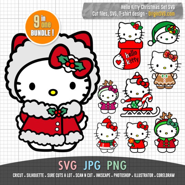 Hello Kitty Christmas Special 9 in 1 Bundle - Origin SVG Art