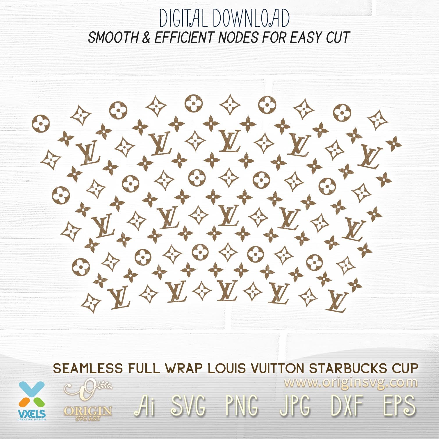 LV - Starbucks Cup wrap SVG-24OZ- Fashion SVG