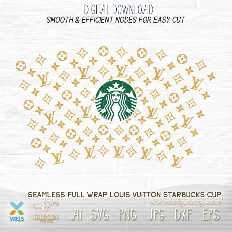 Full Wrap Louis Vuitton For Starbucks Cup Svg