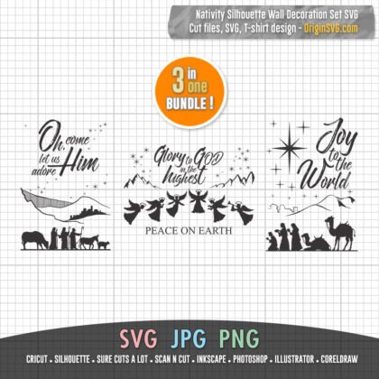 Nativity silhouette wall decoration