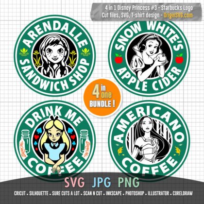 Starbucks Logo Disney Pricess set 3