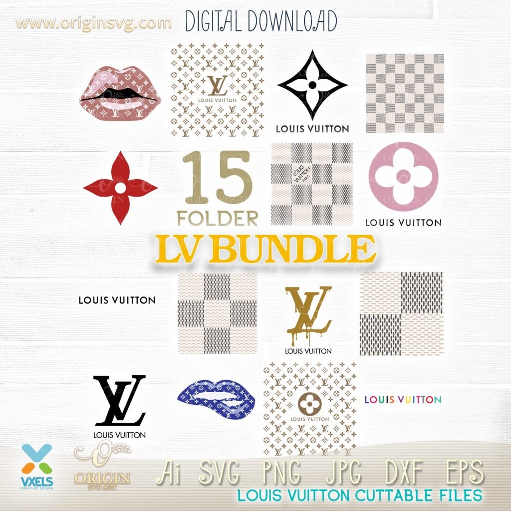 Download Louis Vuitton Bundle Svg with layered checkered pattern ...