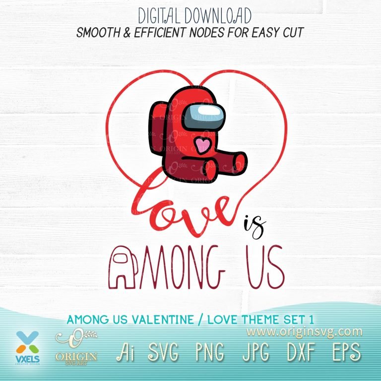 Among us Valentine svg cut file for cricut Set 1 Valentines day, Love