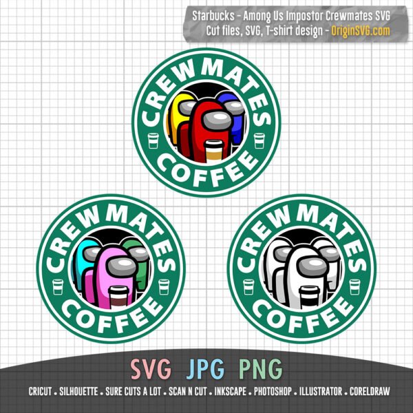 Among Us Coffee, Impostor Coffee, Crewmates Coffee, S-bucks Logo SVG Printable Bundle 11 in 1 - Image 5
