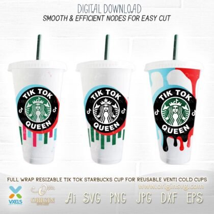 tiktok starbucks cup svg