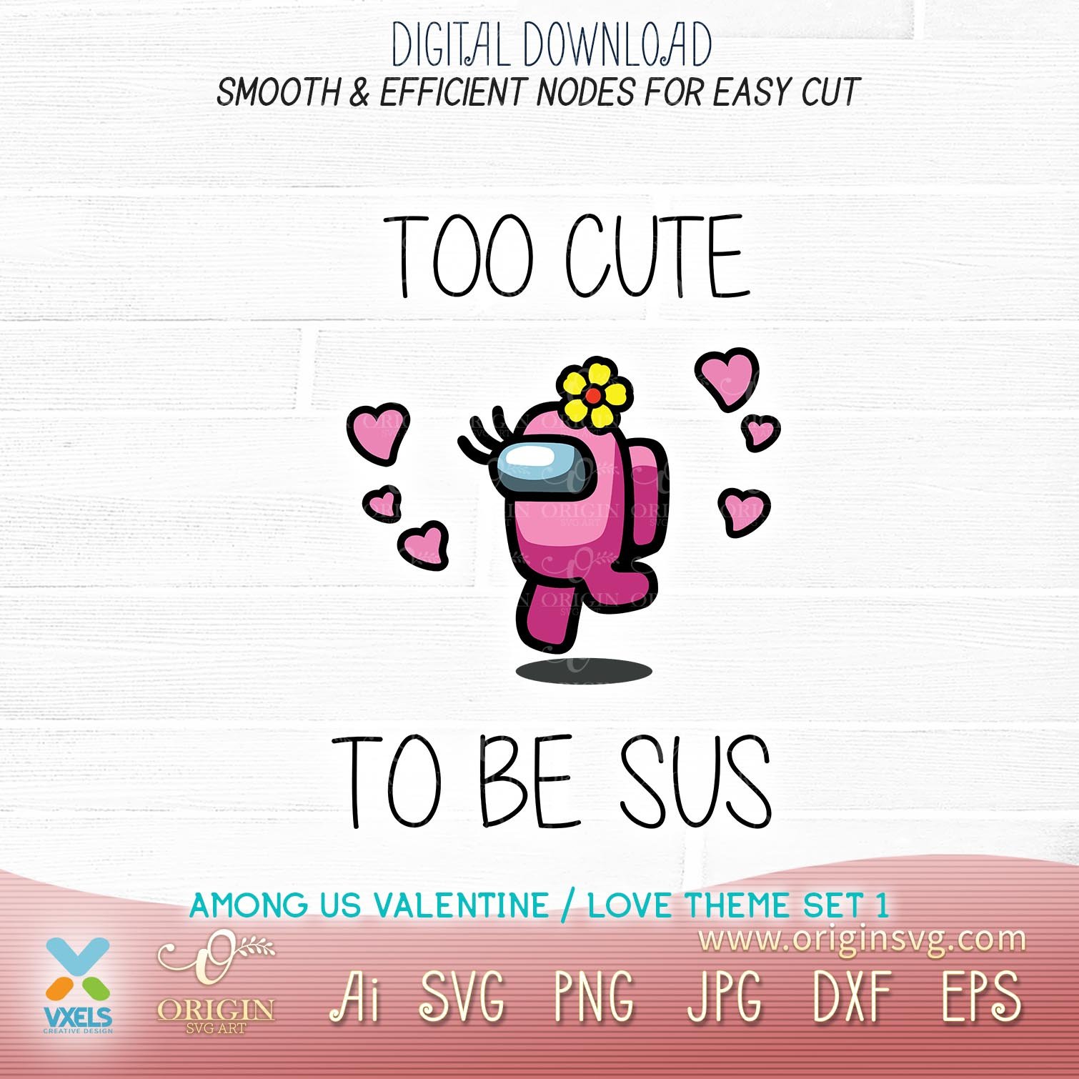 among us Can't spell sus without us | Valentines Among Us PNG JPG