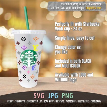 starbucks wrap LV pattern multocolor