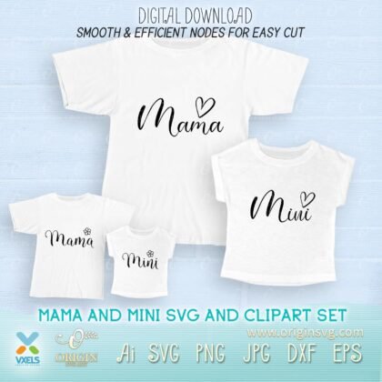 mama and mini svg