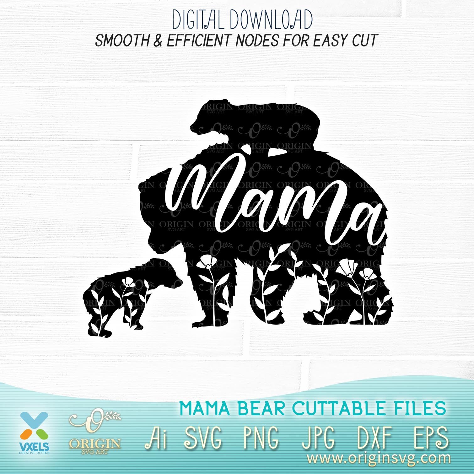 Download Mama Bear Svg, Mommy Theme, Bear Family PNG, Mothers Day Dxf