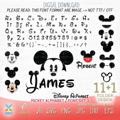 alphabet mickey svg