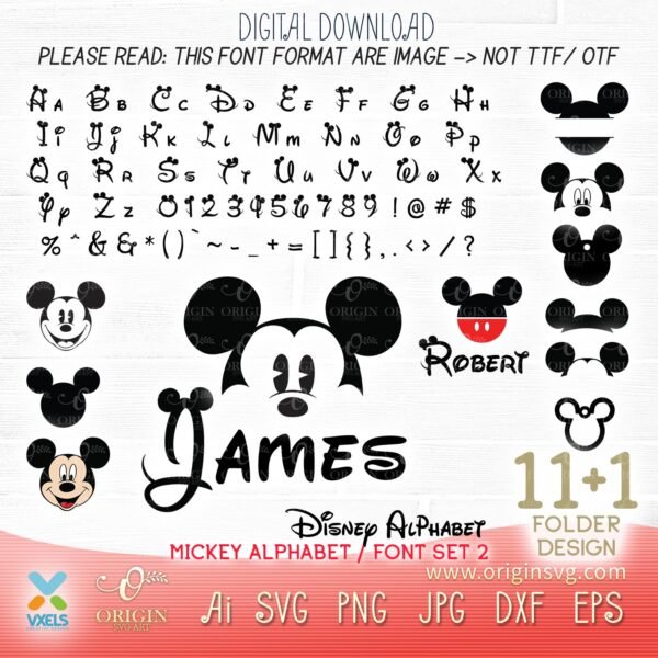 alphabet mickey svg