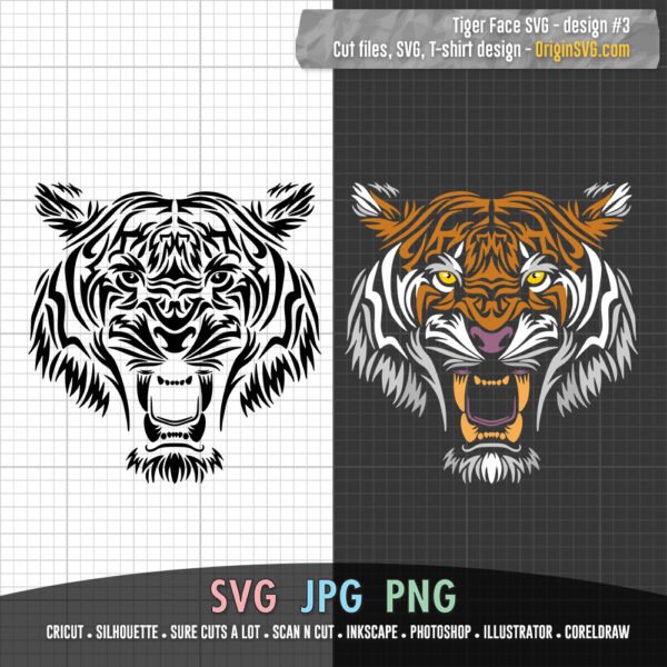 tiger face SVG