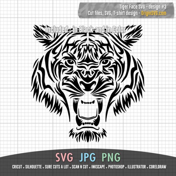tiger face SVG