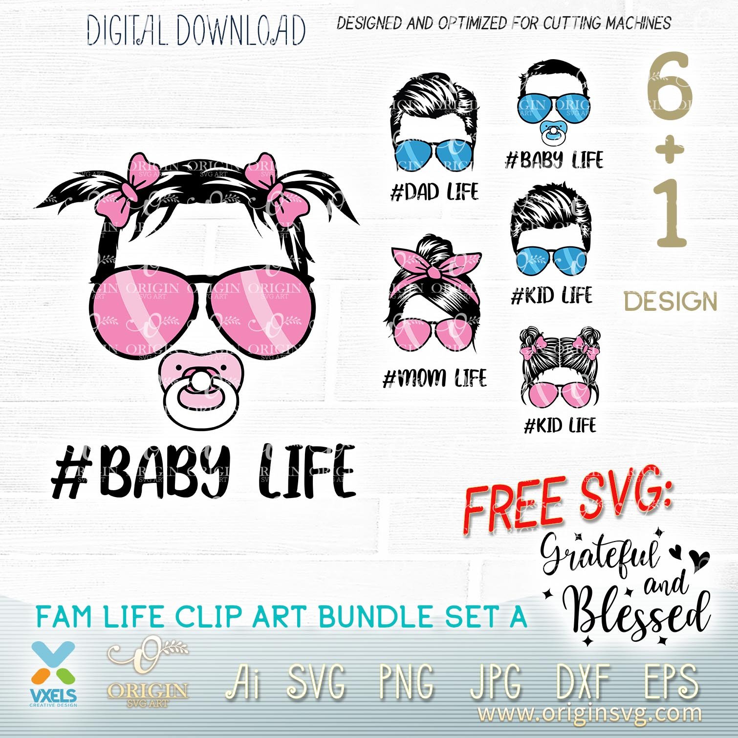 Download Fam Life Svg Dad Mom Life Svg Kids Svg Bun Hair Baby Boy Girl Family Life Bundle