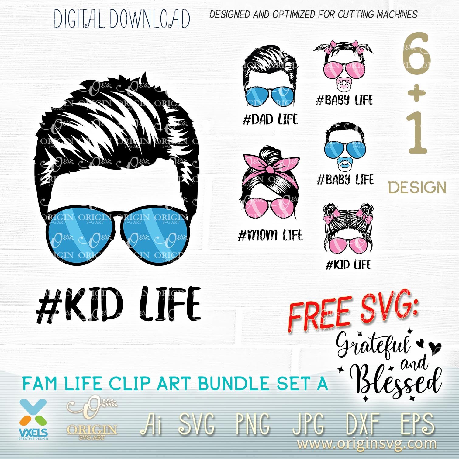 Download Fam Life Svg Dad Mom Life Svg Kids Svg Bun Hair Baby Boy Girl Family Life Bundle