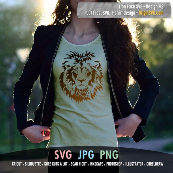 Lion Face SVG Cut Files - Design 3 - Image 2