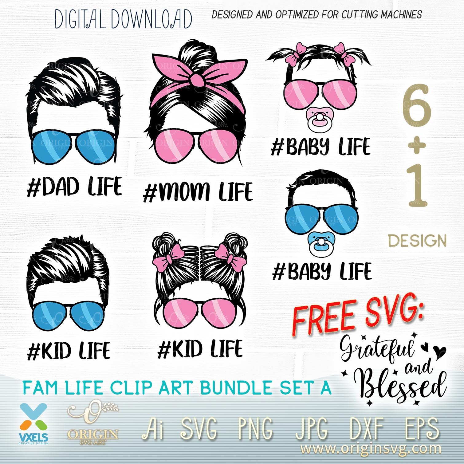 Download Fam Life Svg Dad Mom Life Svg Kids Svg Bun Hair Baby Boy Girl Family Life Bundle