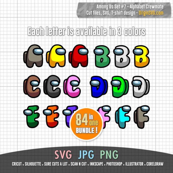 Crewmate Among Us Alphabet ABC