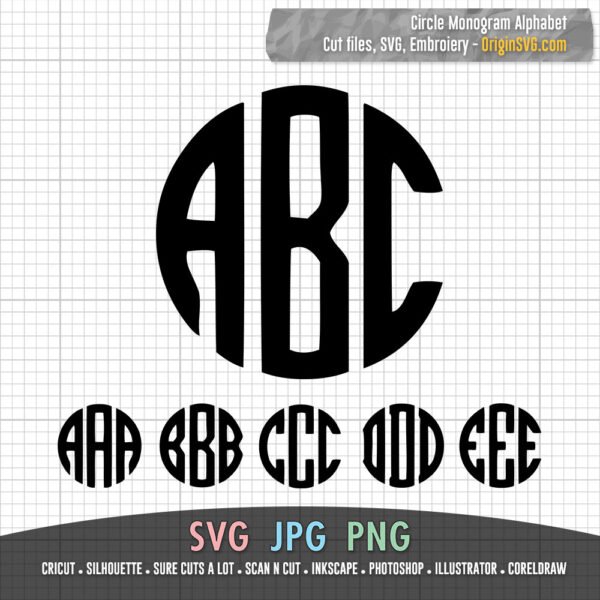 circle monogram ABC alphabet letters