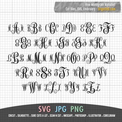 monogram vine alphabet