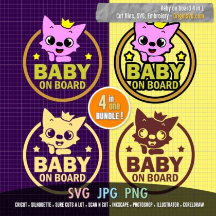 Pinkfong baby on board sticker cute