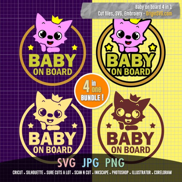 Pinkfong baby on board sticker cute