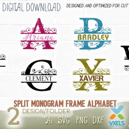split monogram svg