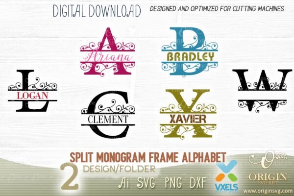 split monogram svg