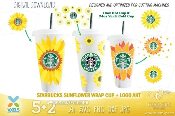 sunflower decal starbucks