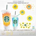 sunflower starbucks cup template