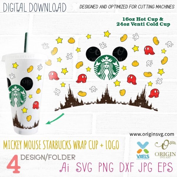 mickey disney wrap cup