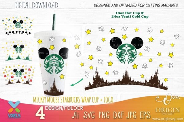 mickey starbucks disney cutfile