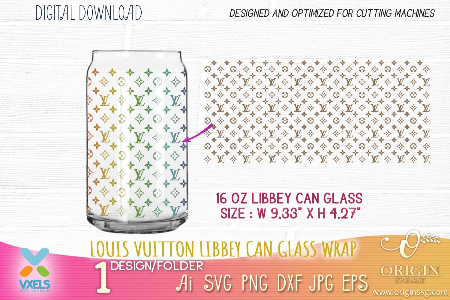 Libbey Glass Svg, Checkered Pattern