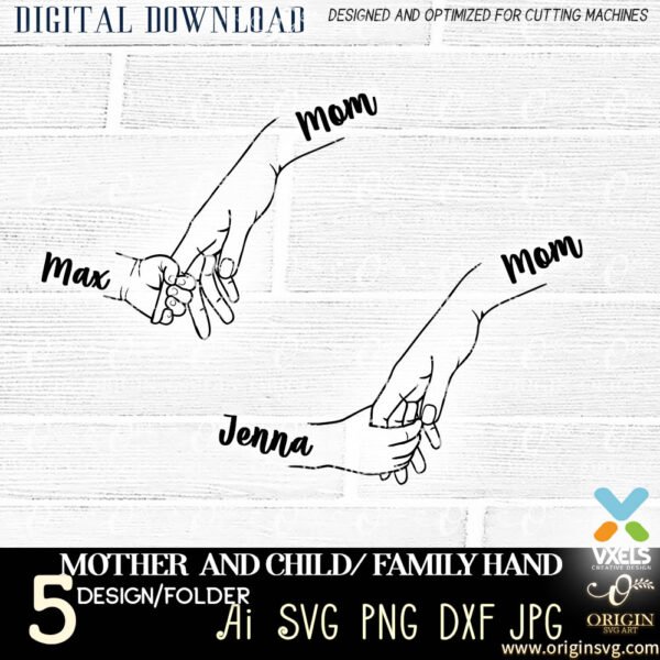 mom and child hands