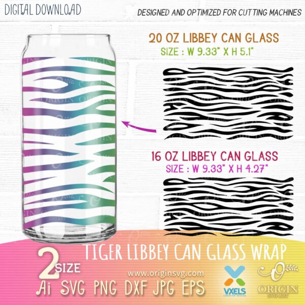 tiger libbey can glass wrap