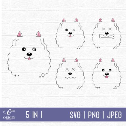 Dog Face Pomerian SVG