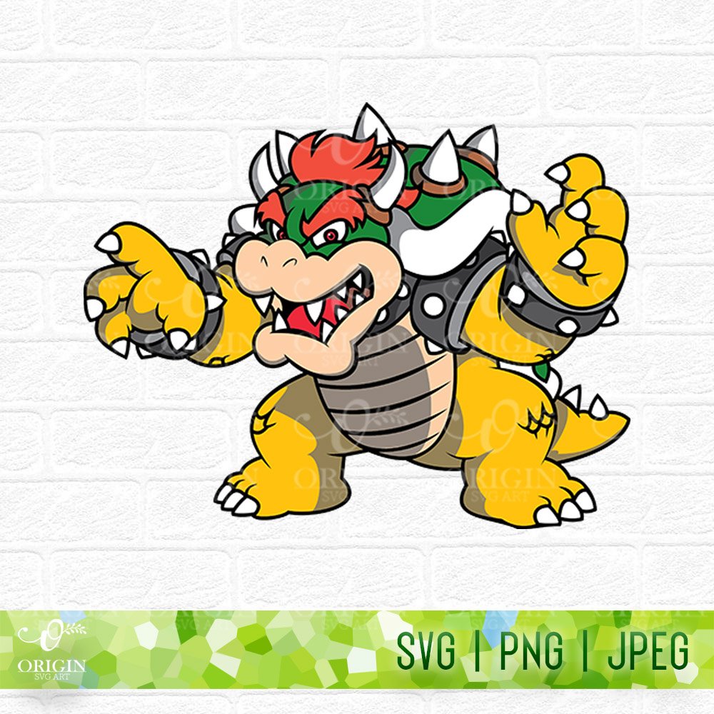 Bowser Canvas Face Svg, Super Mario Svg, Funny Mario Svg, Ma - Inspire  Uplift