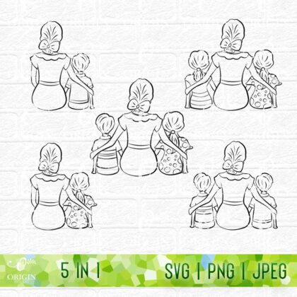 Mom son daughter SVG