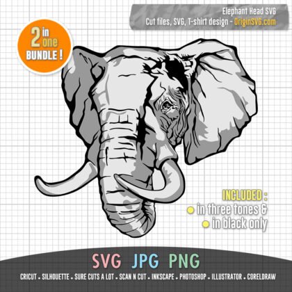 elephant head, elephant face, logo