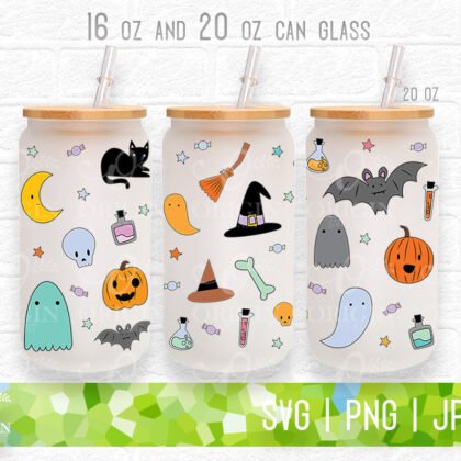 Cute Halloween can glass wrap