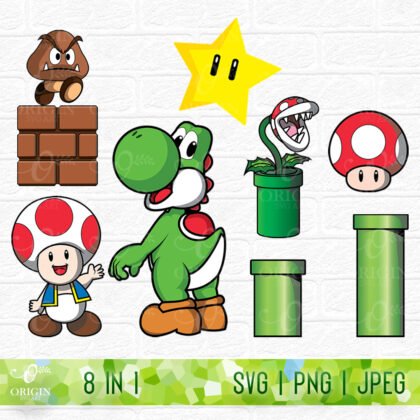 Goomba Mushroom Super Star Toad Yoshi Brick Piranha Plant